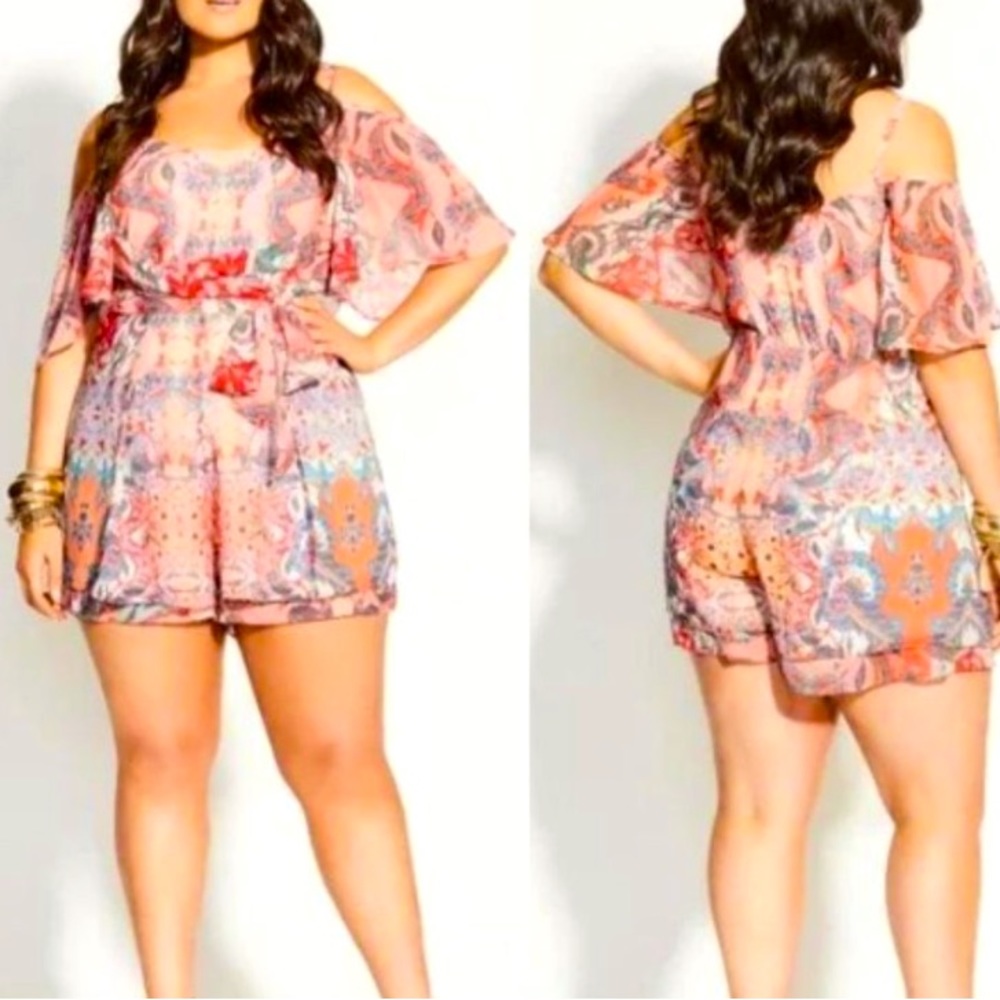 City Chic mirrored adisa play suit romper Sz 20 new